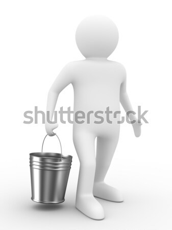 Człowiek WC puchar odizolowany 3D obraz Zdjęcia stock © ISerg