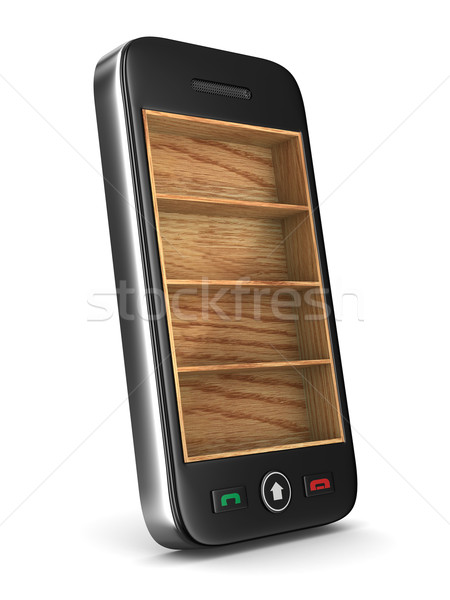 Telefone branco isolado 3D imagem internet Foto stock © ISerg