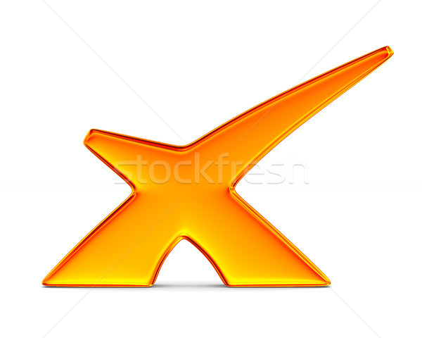Stock photo: Orange marker on white background. Isolated 3D illustration