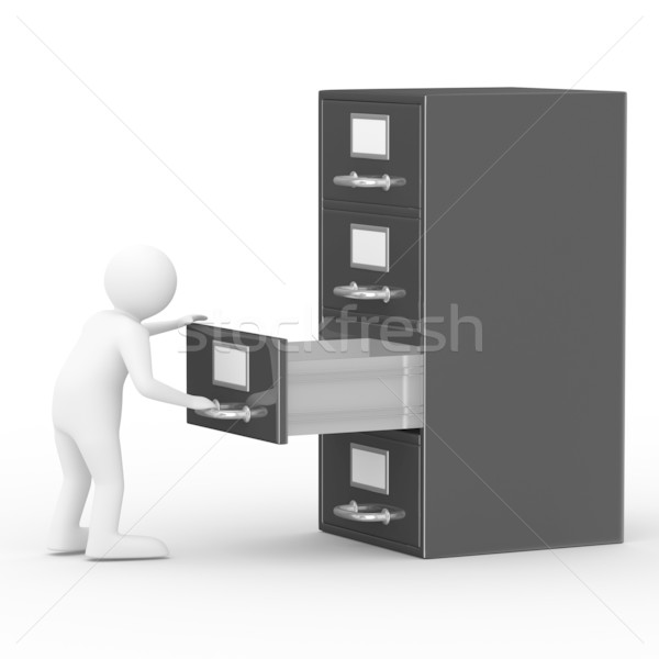Kabinet witte geïsoleerd 3D afbeelding papier Stockfoto © ISerg