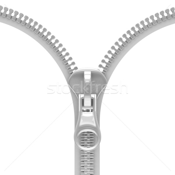 Zipper on white background. Isolated 3D image Stock photo © ISerg