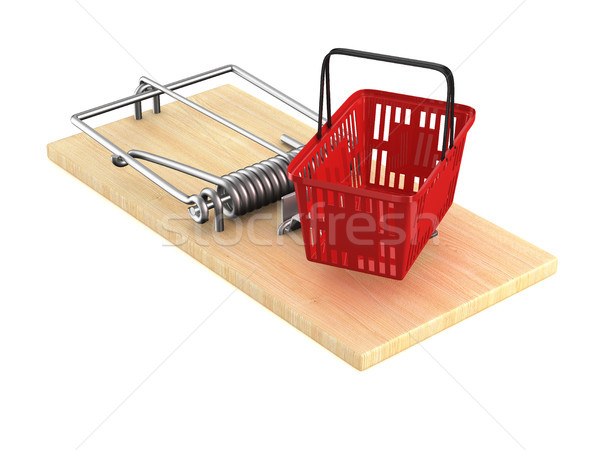 mousetrap with shopping basket on white background. Isolated 3D  Stock photo © ISerg