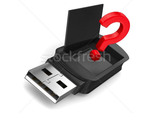 Usb lecteur flash blanche isolé 3D image [[stock_photo]] © ISerg