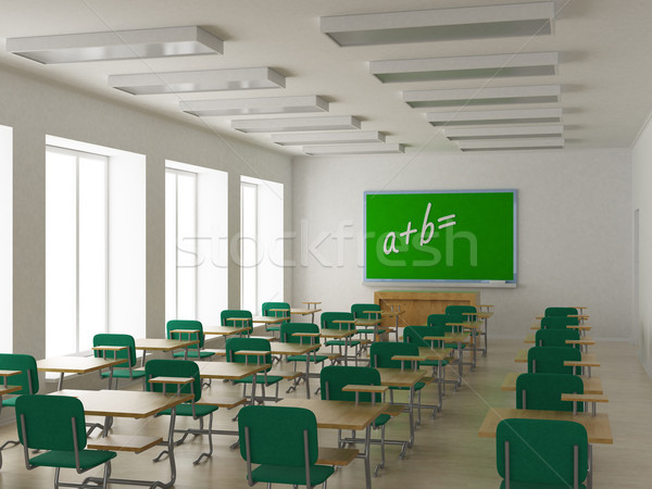 Zdjęcia stock: Wnętrza · szkoły · klasy · 3D · obraz · projektu