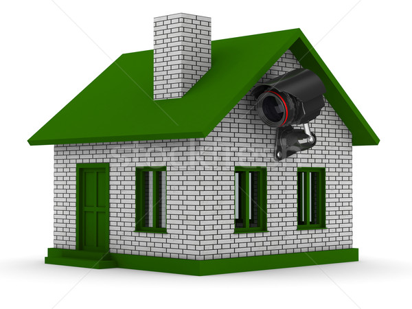 Cámara de seguridad casa aislado 3D imagen casa Foto stock © ISerg