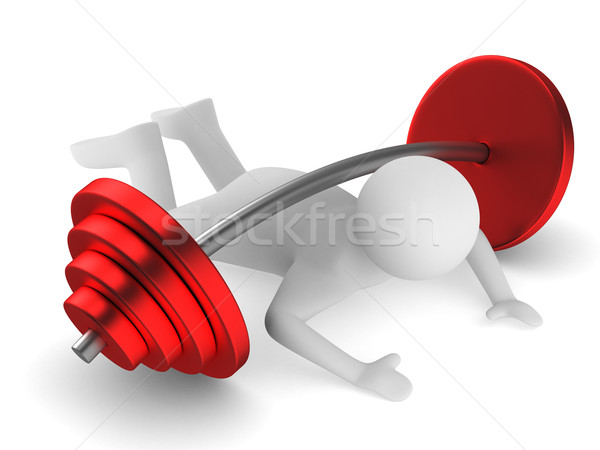 Gewichtheber nach unten Langhantel isoliert 3D Bild Stock foto © ISerg