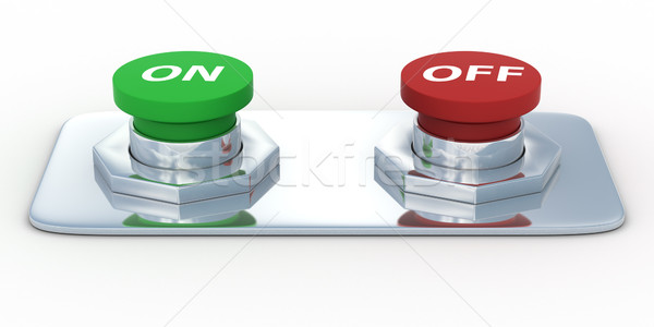 Buttons with an inscription on and off. Isolated 3D image Stock photo © ISerg