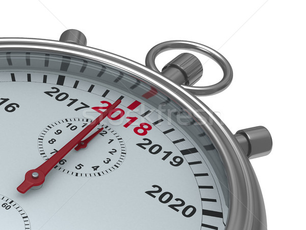 Stockfoto: Jaar · kalender · stopwatch · geïsoleerd · 3d · illustration · klok