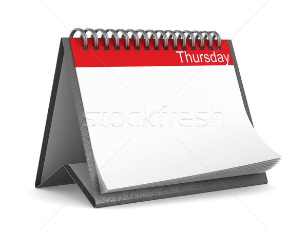 Calendar for thursday on white background. Isolated 3D illustrat Stock photo © ISerg