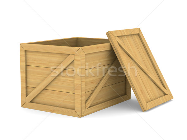 empty wooden box. Isolated 3D image Stock photo © ISerg