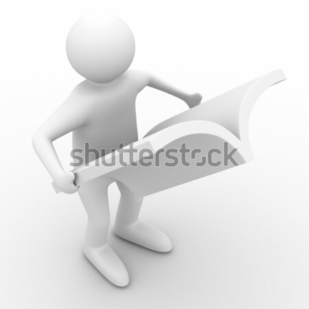 man over toilet bowl on white background. Isolated 3D image Stock photo © ISerg