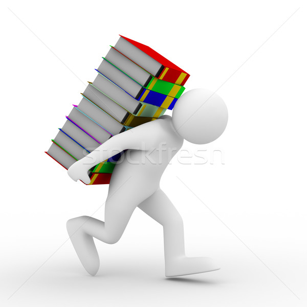 Foto d'archivio: Studente · bale · libri · isolato · 3D · immagine