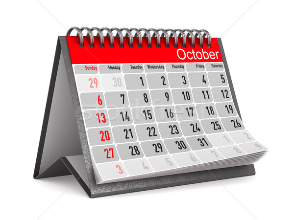 Calendar for October. Isolated 3D illustration Stock photo © ISerg