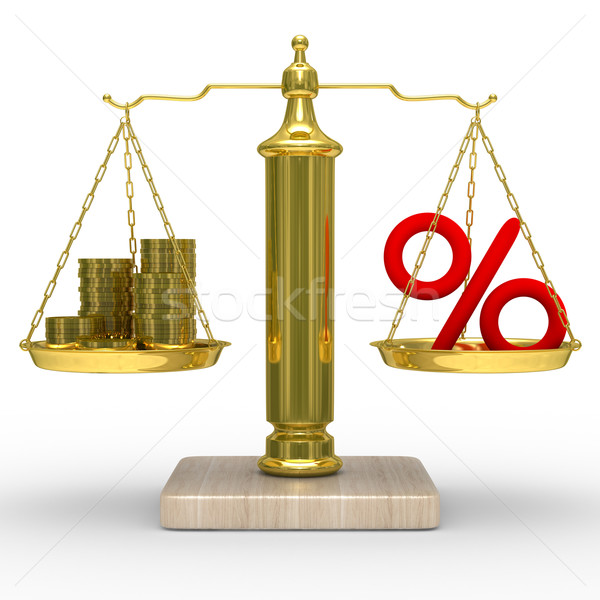 Cashes and percent on weights. Isolated 3D image Stock photo © ISerg
