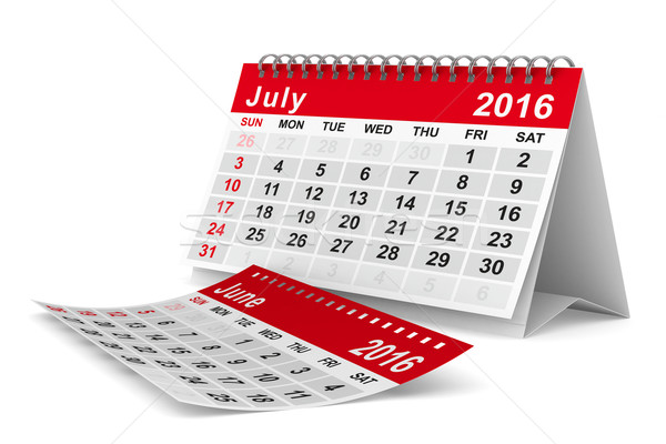 2016 year calendar. July. Isolated 3D image Stock photo © ISerg