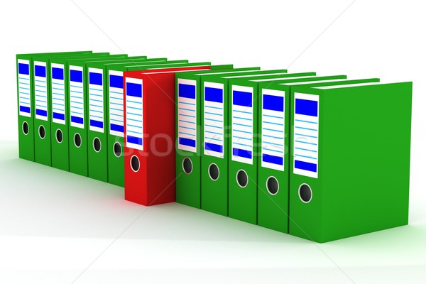 Row of accounting folders on a white background. 3D image. Stock photo © ISerg
