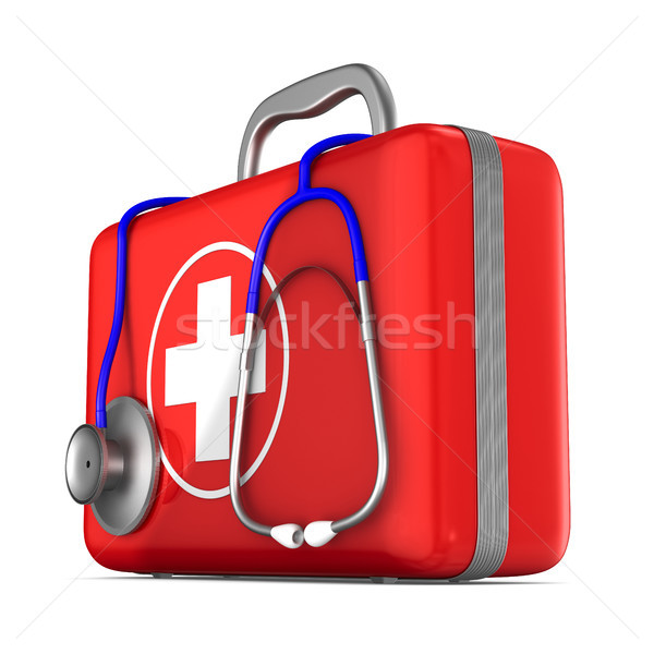 First aid kit on white background. Isolated 3D illustration Stock photo © ISerg