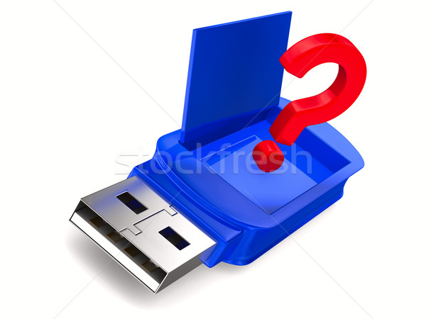 usb flash drive on white background. Isolated 3D image Stock photo © ISerg