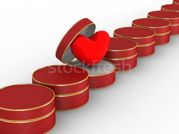 Herz Geschenk Verpackung isoliert 3D Bild Stock foto © ISerg