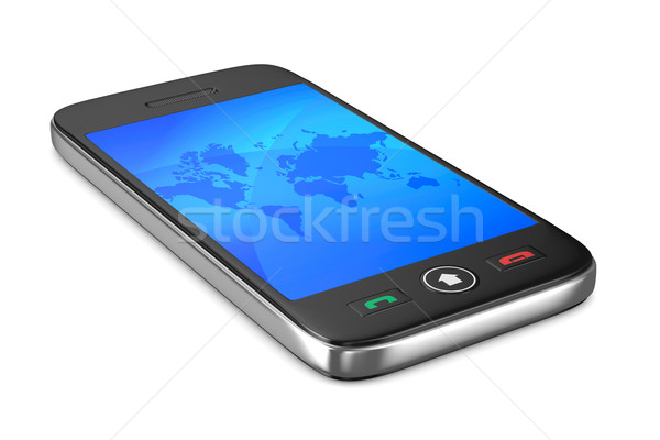 телефон белый изолированный 3D изображение дизайна Сток-фото © ISerg