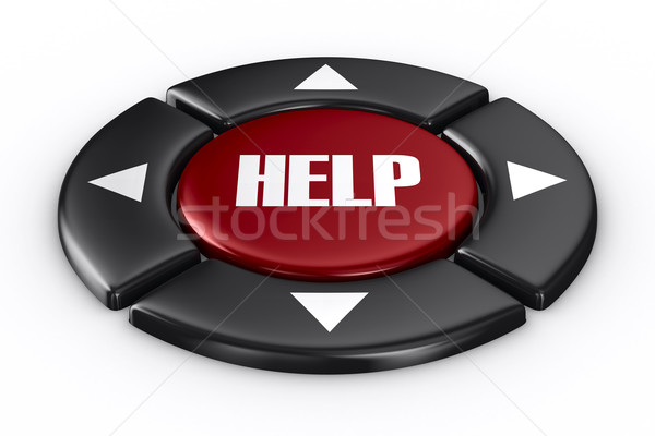 Stock photo: button help on white background. Isolated 3D image