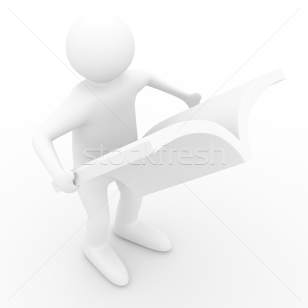 Hombre revista blanco aislado 3D imagen Foto stock © ISerg