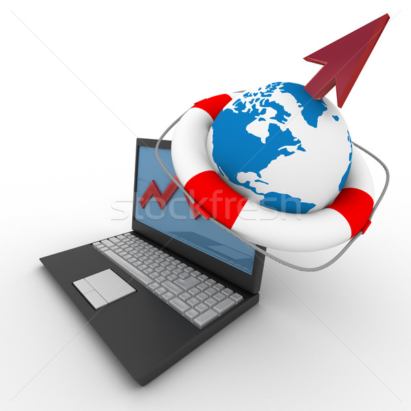 Laptop. concept of financial growth. 3D image. Stock photo © ISerg