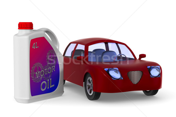 пластиковых машинное масло автомобилей белый изолированный 3d иллюстрации Сток-фото © ISerg