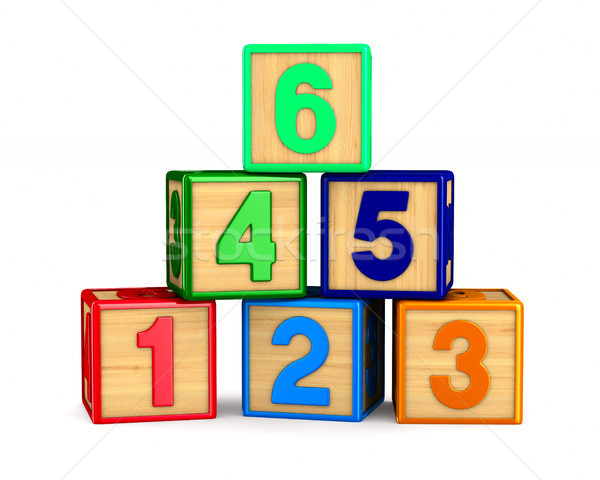 block with number on white background. Isolated 3D illustration Stock photo © ISerg