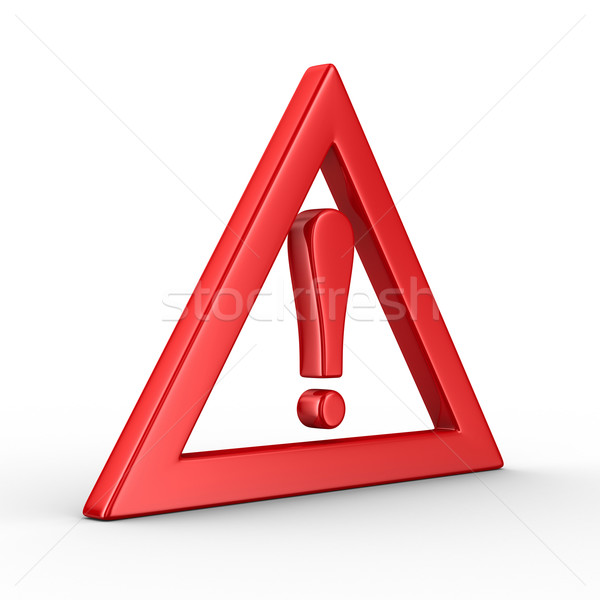 Stock photo: Attention. traffic sign on white background. Isolated 3D image