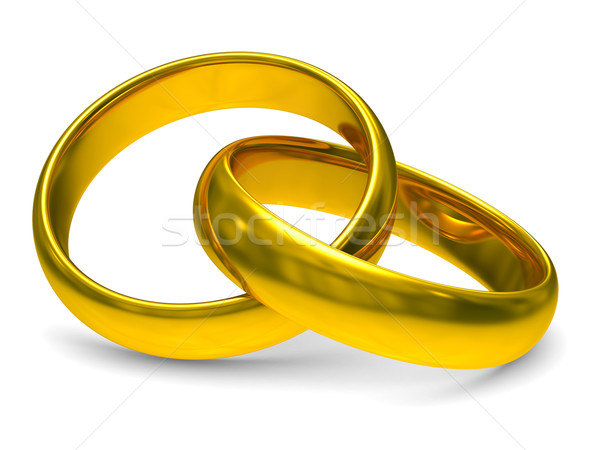 Two gold wedding rings. Isolated 3D  image Stock photo © ISerg