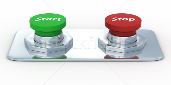 Buttons with an inscription start and stop. Isolated 3D image Stock photo © ISerg