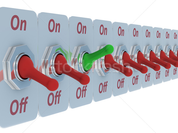 row switch on a white background. 3D image Stock photo © ISerg