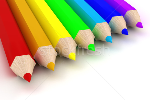 Zdjęcia stock: Zestaw · kolor · ołówki · 3D · obraz · narzędzia