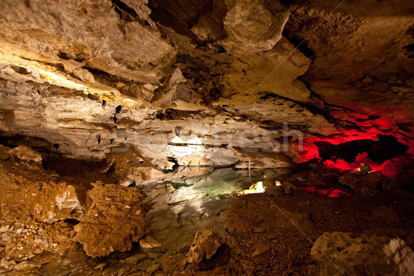 Eis Höhle Stein Fluss dunkel U Stock foto © ISerg
