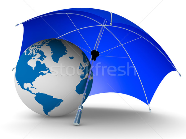 Stockfoto: Bescherming · milieu · geïsoleerd · 3D · afbeelding · wereldbol