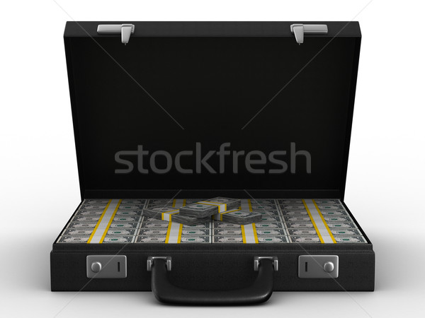 Stock photo: Case with money on white background. isolated  3D image
