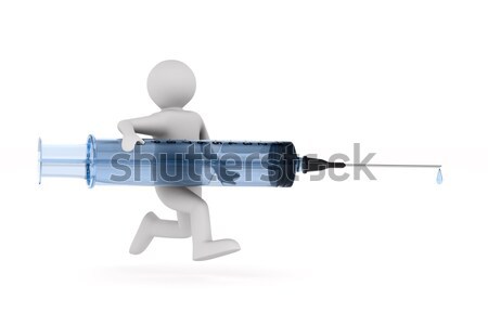 Lekarza strzykawki odizolowany 3D obraz człowiek Zdjęcia stock © ISerg