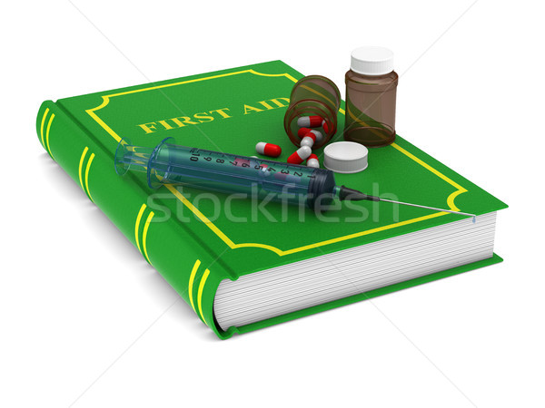 firstaid book on white background. Isolated 3D illustration Stock photo © ISerg