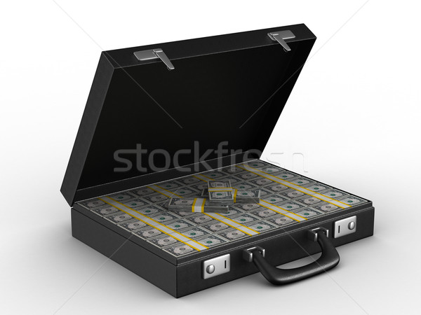 Stock photo: Case with money on white background. isolated  3D image