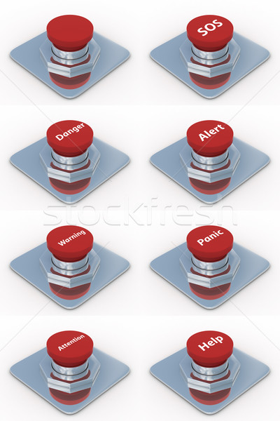 set red buttons on a white background. 3D image Stock photo © ISerg