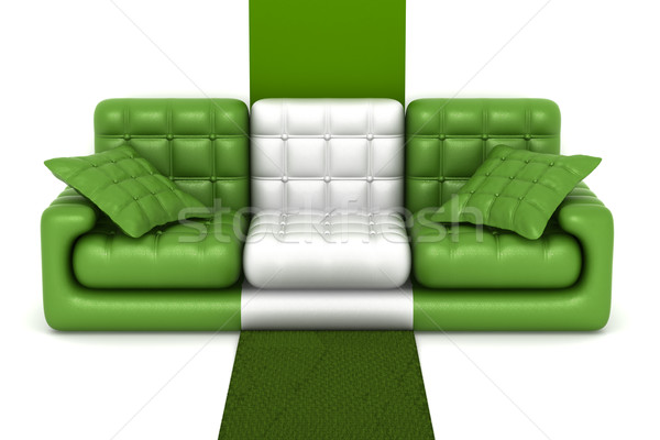 Foto stock: Isolado · couro · sofá · interior · 3D · imagem