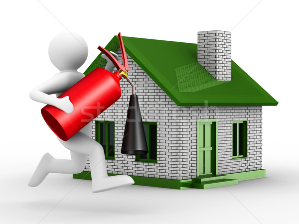 Fire-prevention protection of house. Isolated 3D image Stock photo © ISerg