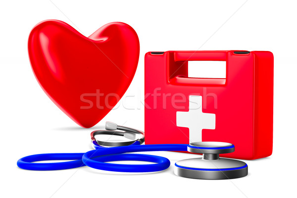 Treatment heart on white background. Isolated 3D image Stock photo © ISerg