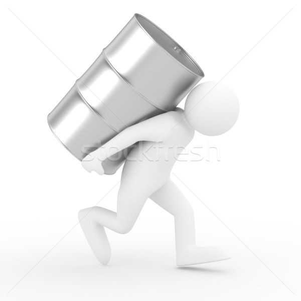 men carry vat on back. Isolated 3D image Stock photo © ISerg