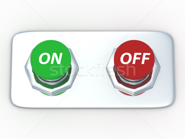 Buttons with an inscription on and off. Isolated 3D image Stock photo © ISerg