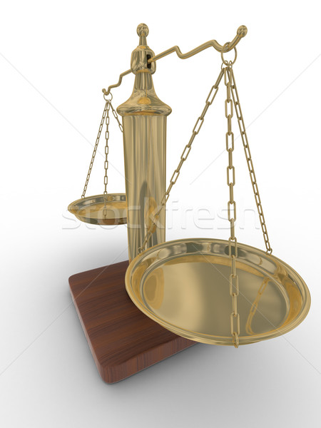Stock photo: Scales justice on a white background. Isolated 3D image