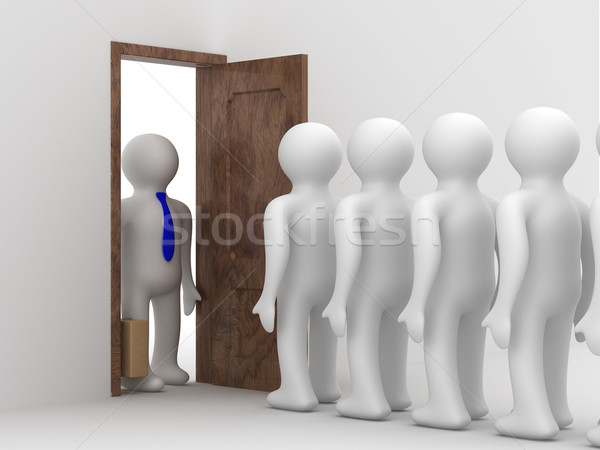 Emberek áll egy másik nyitott ajtó üzlet Stock fotó © ISerg