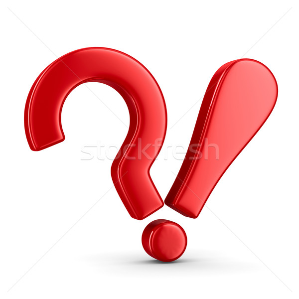 Sign question and exclamation on white. Isolated 3D image Stock photo © ISerg