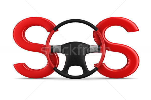 Auto servizio bianco isolato illustrazione 3d rosso Foto d'archivio © ISerg